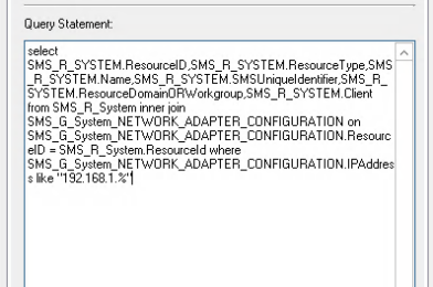 Create a SCCM Device Collection by IP or Subnet