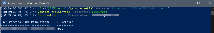 Example of Azure AD Connection with Powershell